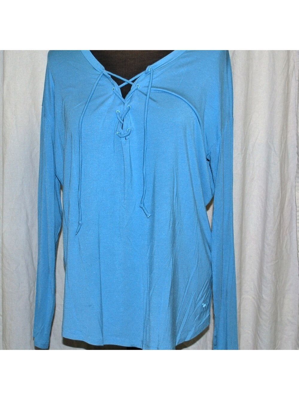 Victoria's Secret PINK Super Soft Tie V Neck Long Sleeve Tee Tshirt M